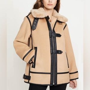 Wool Blend Moto Coat with Faux Fur Trim
Club Monaco